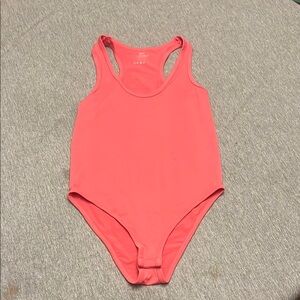 Zenana Outfitters Pink Bodysuit Racerback Design